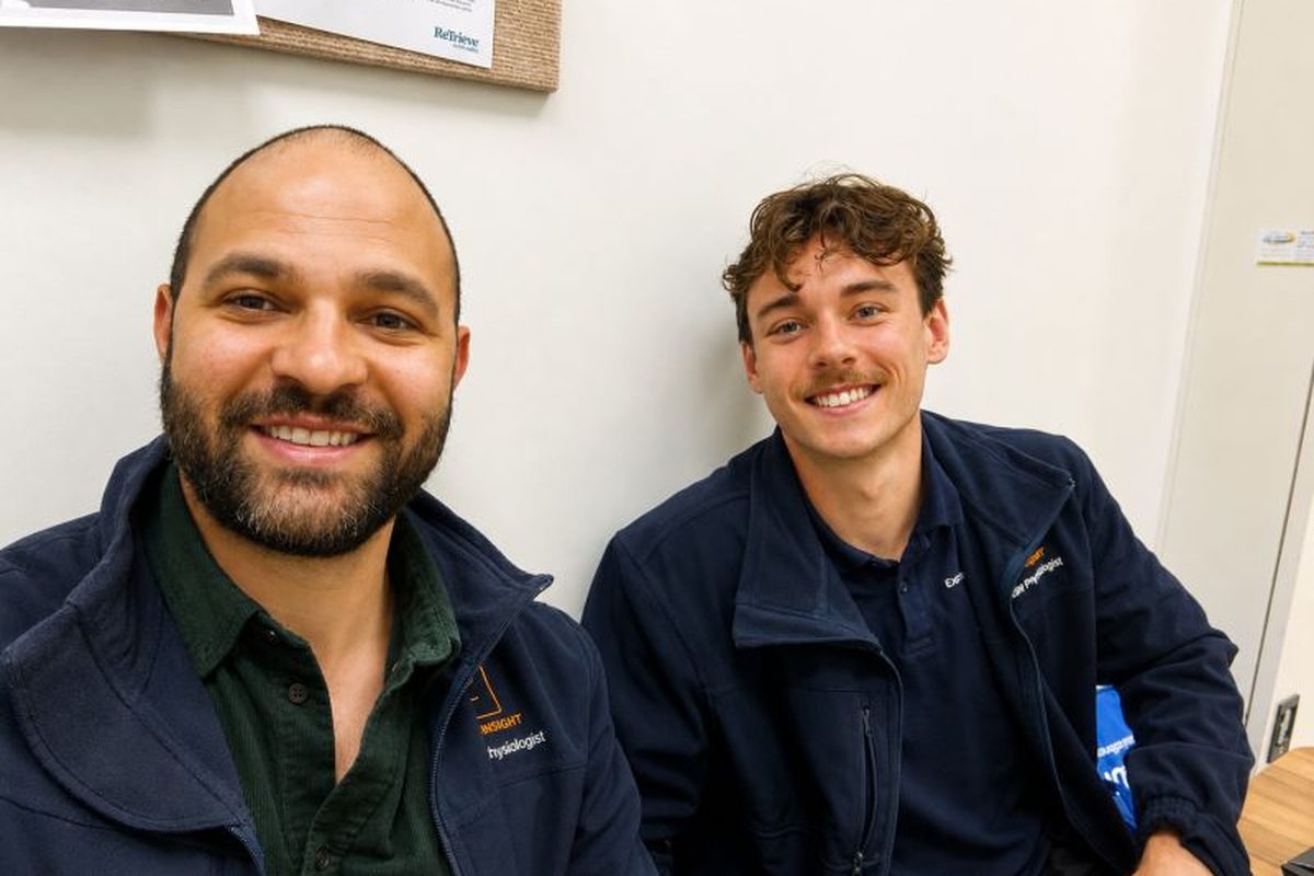 Zak Kharoofa and Jordan, exercise physiologists at Rehab Insight